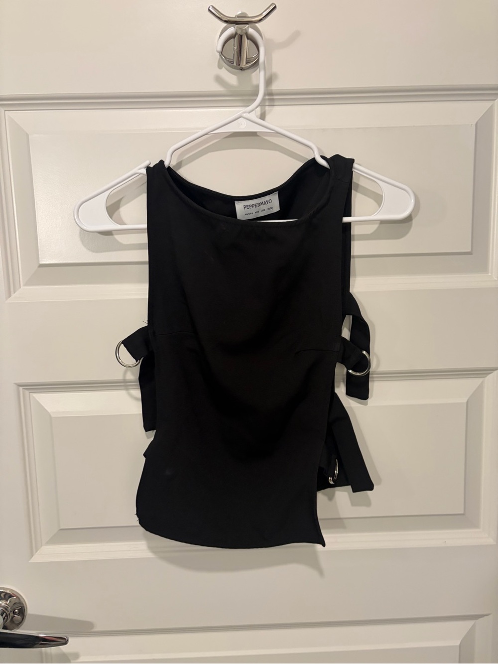 Peppermayo Black Side-Ring Tank Top